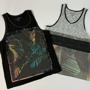 TWO Men's American Eagle Tank Tops Tropical Size MEDIUM